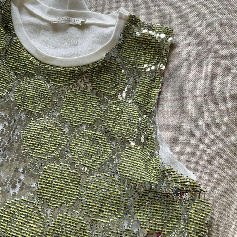 Zara Trafaluc Green and Silver Sequin Dress - Picture 9 of 16
